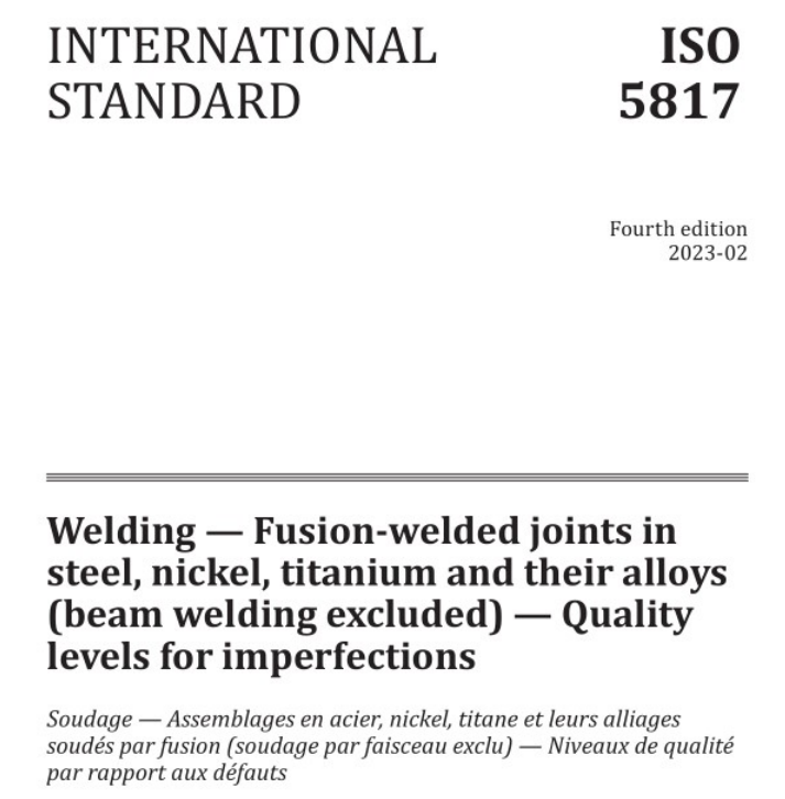 ISO 5817标准更新提醒 